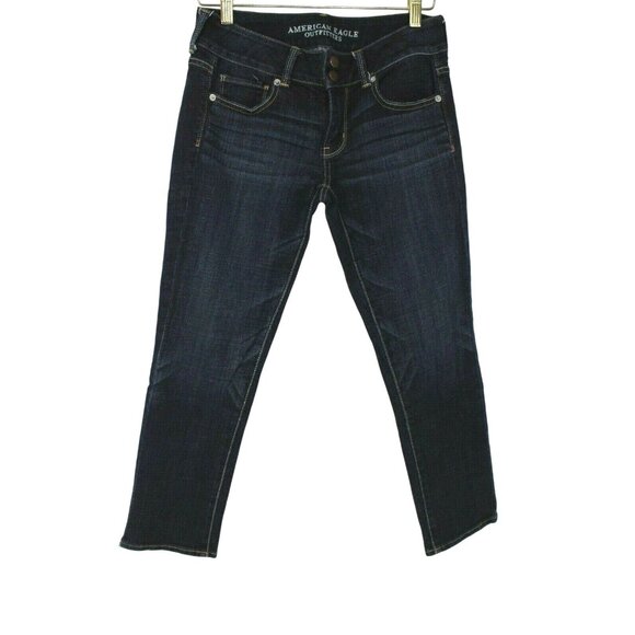 American Eagle Outfitters Artist Crop Jeans size 4 Women 30x25 Dark Wash Cropped - Picture 1 of 5